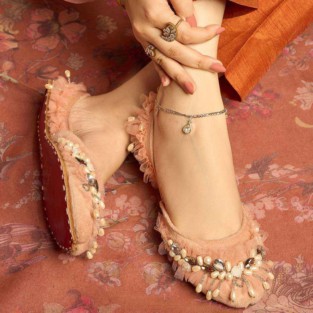 Baroque Luxury Jutti Ladies Khussa with pearls on it – Dazzle by