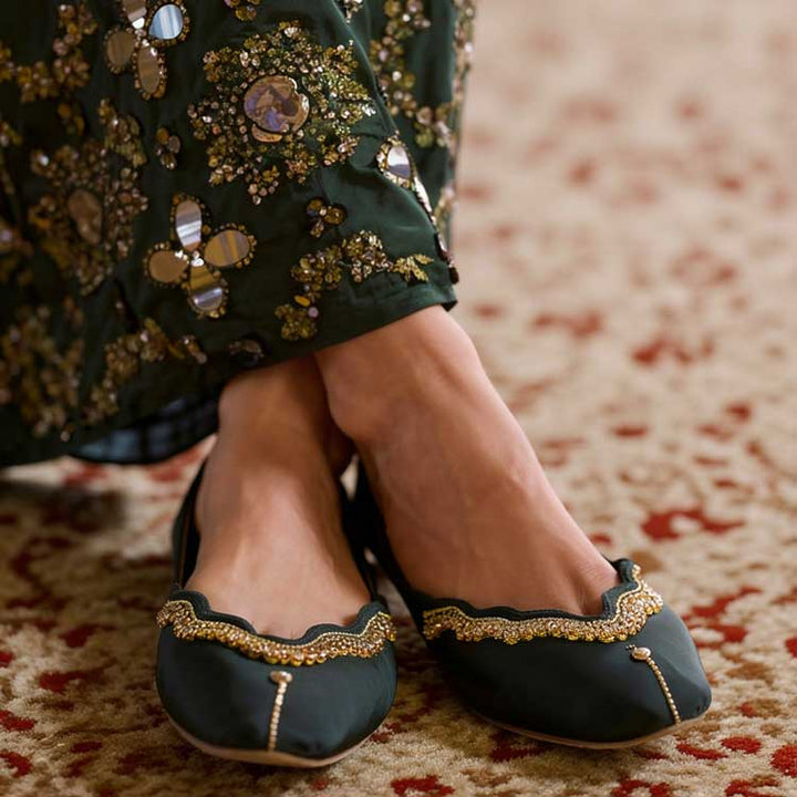 Sunehri Reet (Bottle Green) - Dazzle by Sarah
