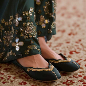 Sunehri Reet (Bottle Green)