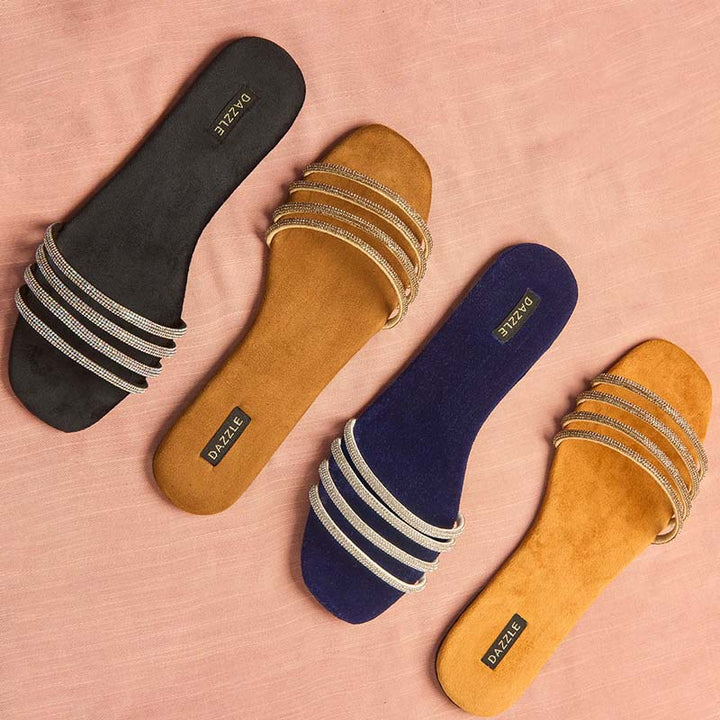 Glint Navy Blue-Khussa-kolhapuri-dazzle-by-sarah