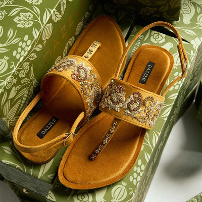 Mustard Sandals for women | Designer Sandals