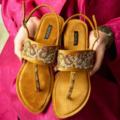 Mustard Sandals for women | Designer Sandals