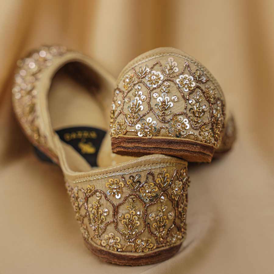 Golden Bridal Shoes