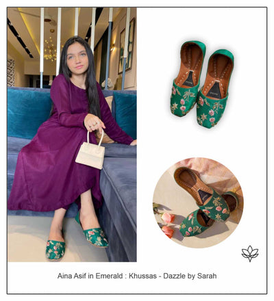 Aina Asif in Emerald Khussa