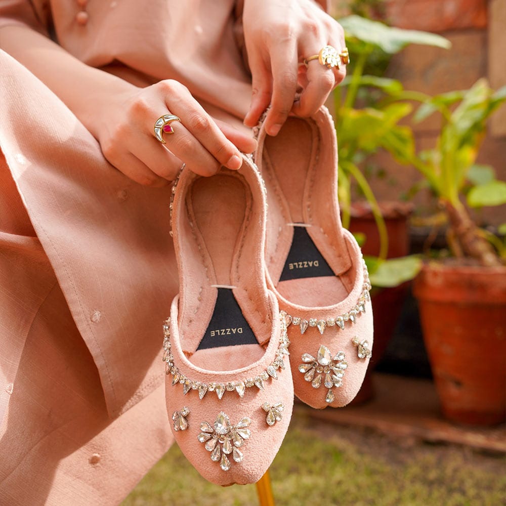Rose Quartz Ladies Khussa Dazzle by Sarah