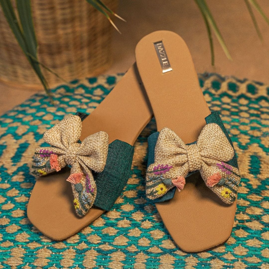 By Sarah Dazzle Footwear Bow Affairs Ladies Sliders Dazzle By Sarah