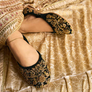 Olive Green-Khussa-kolhapuri-dazzle-by-sarah